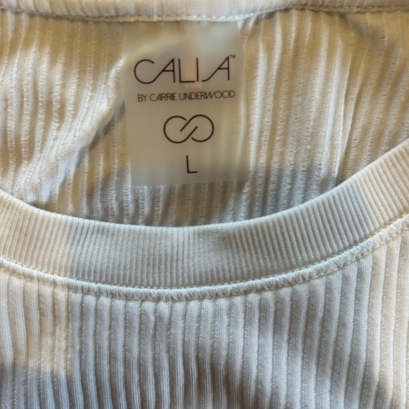 White Ribbed Sleeveless Top - Picture 2 of 3